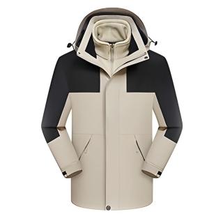 【巴黎精品】現貨+預購 衝鋒衣防風夾克 兩件套(連帽拼色鋪絨內膽男女外套10款a1he11)