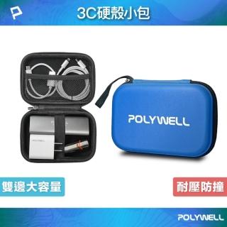 【POLYWELL】拉鍊式EVA收納包 /藍色