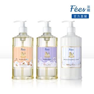 【Fees 法緻】嬰兒柔護泡泡露300ml 2入+嬰兒滋潤保濕乳液300ml(新生寶寶適用)