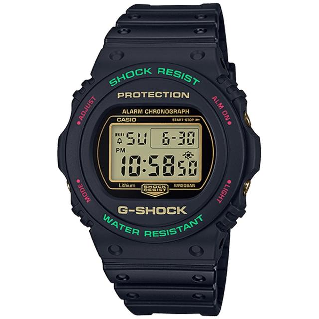 【CASIO 卡西歐】G-SHOCK 圓形數位系列電子錶 情人節 禮物(DW-5700TH-1)