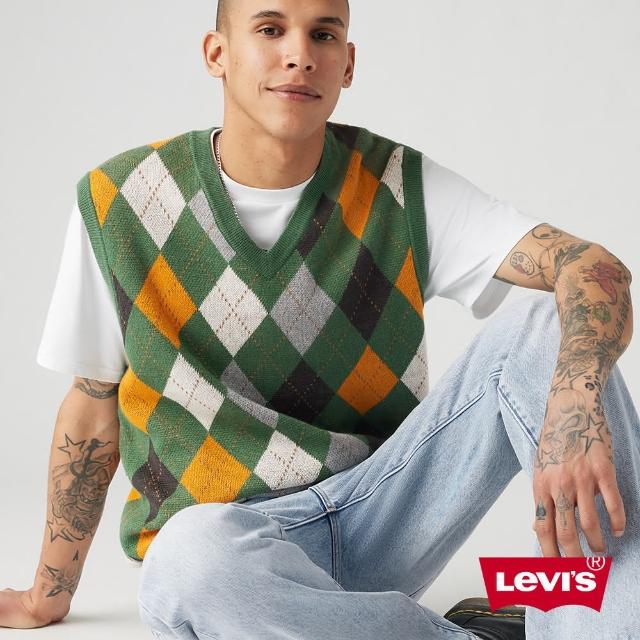 【LEVIS 官方旗艦】男款 菱形格紋羊毛針織背心 熱賣單品 A9105-0000
