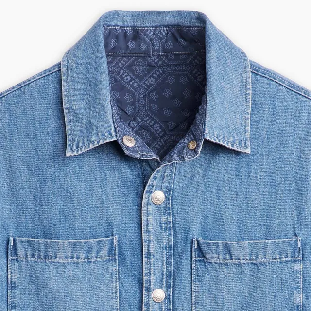 【LEVIS】男款 雙面穿丹寧襯衫式外套 熱賣單品 A8553-0000
