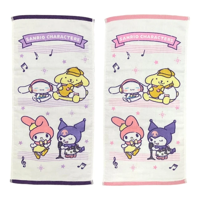 SANRIO 三麗鷗 三麗鷗群星會紗布童巾六條入(顏色隨機)