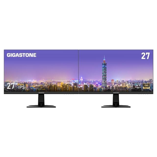 【GIGASTONE 立達】(2入組)LM-27FF2 27型 IPS 極窄邊框電腦螢幕(護眼/HDMI/1080P/內建喇叭/低藍光/零閃屏)