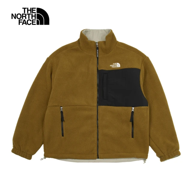 The North Face 北面男款棕色保暖可調節雙面穿立領抓絨外套｜89YY1OB