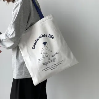 【Life365】文青帆布袋 帆布袋 帆布包 拉鍊帆布袋 大帆布袋 肩背包 手提袋 手提包 帆布包包(c