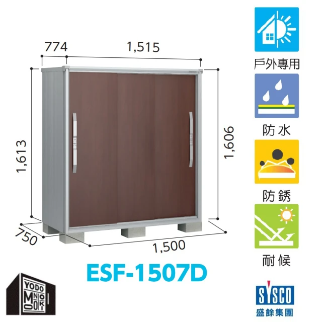 YODOKO 優多儲物系統 ESF-1507D 深海藍色(日本原裝 戶外 儲物櫃 收納櫃)