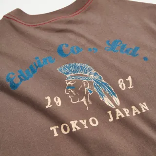 【EDWIN】男裝 BLUE TRIP 印地安寬版短袖T恤(灰褐色)