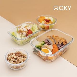 【WOKY 沃廚】極鮮耐熱玻璃保鮮盒2入(200ml/400ml任選)