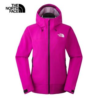 【The North Face 官方旗艦】北面女款紫色DWR防潑水可調節可打包連帽衝鋒衣｜8AP14OU(外套)