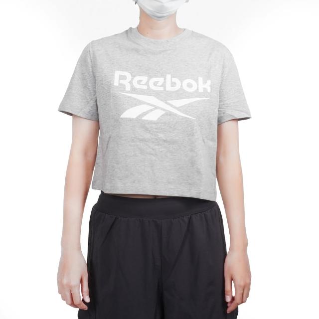 【REEBOK】Ri Bl Crop Tee 女 短袖 上衣 短版 T恤 運動 休閒 舒適 灰(100037591)