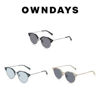 【OWNDAYS】時尚金屬眉型膠框墨鏡(SUN1066T-2S)