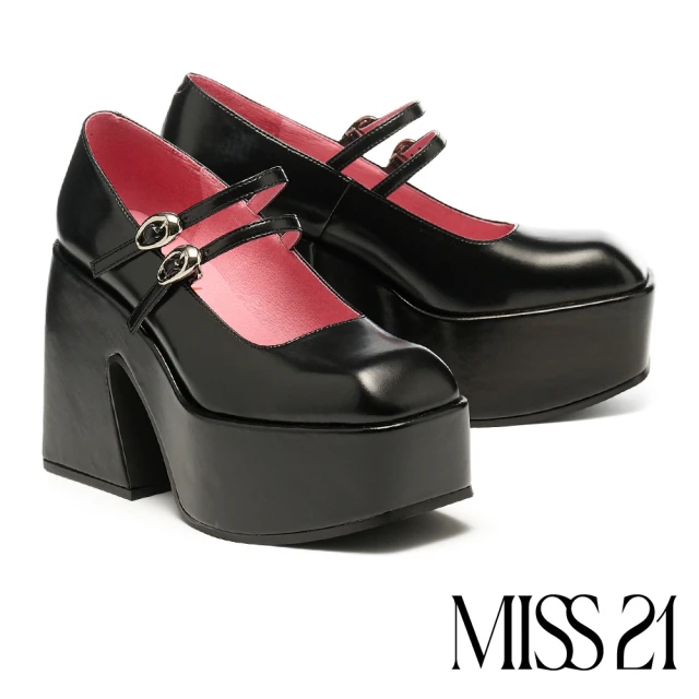 MISS 21 迷戀亮感雙繫帶瑪莉珍方頭水台高跟厚底鞋(黑) MISS 21 迷戀亮感雙繫帶瑪莉珍方頭水台高跟厚底鞋(黑)