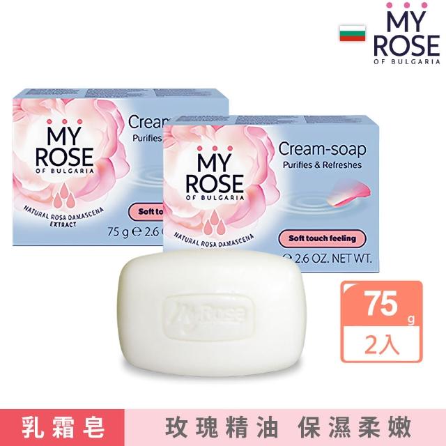 【保加利亞MY ROSE】經典玫瑰保濕乳霜香皂75gx2(總代理公司貨)