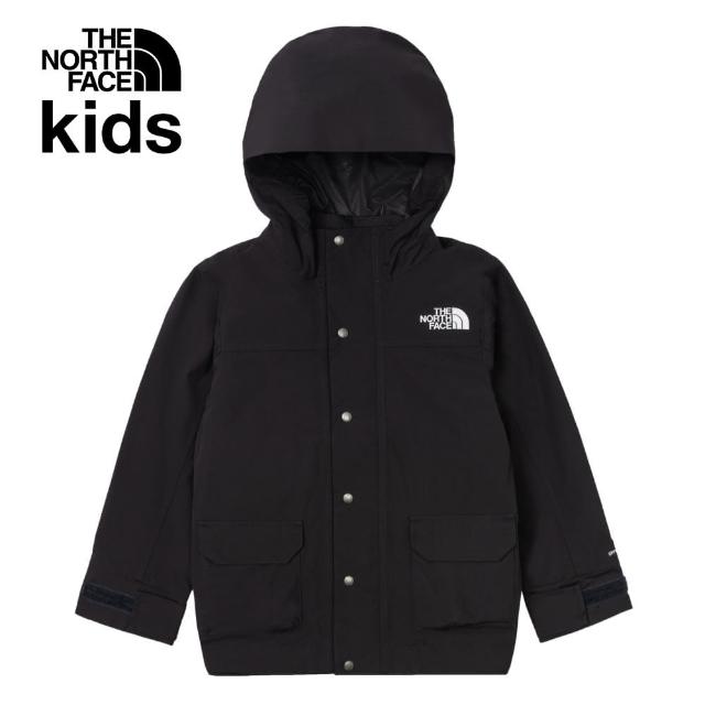 【The North Face 官方旗艦】北面兒童黑色DryVent防水透氣羽絨內裡三合一外套｜8A3GKX7