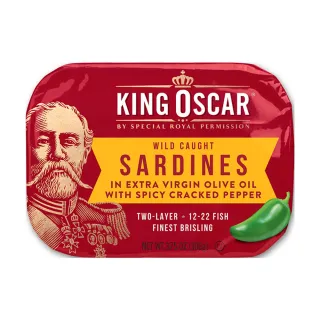 【King Oscar】橄欖油迷你沙丁魚 墨西哥辣椒風味 106g(挪威第一品牌)