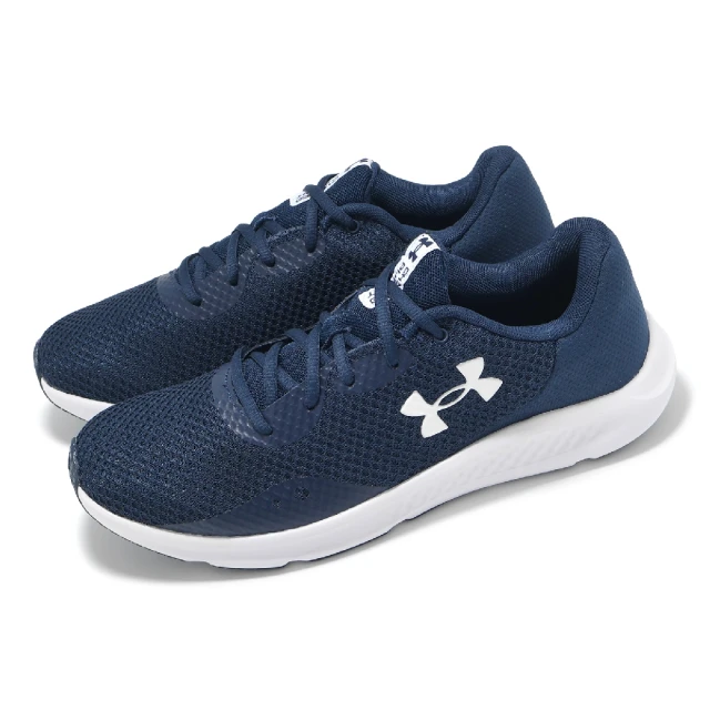 UNDER ARMOUR 慢跑鞋 Charged Pursuit 3 男鞋 藍 白 運動鞋 UA(3024878401)