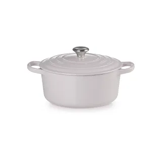 【Le Creuset】典藏琺瑯鑄鐵鍋圓鍋 22 cm(柔粉紫- 鋼頭-內鍋白)