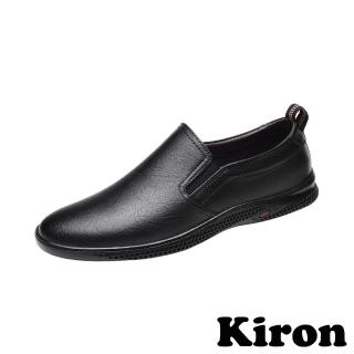 【Kiron】套腳樂福鞋/經典百搭純色套腳懶人休閒樂福鞋-男鞋(黑)