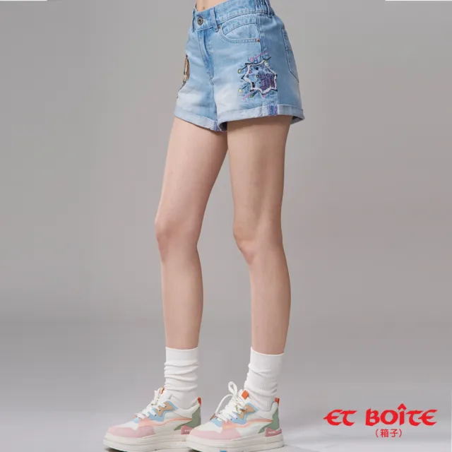 【BLUE WAY】女裝  娃娃無彈後鬆緊丹寧 短褲-ET BOiTE箱子