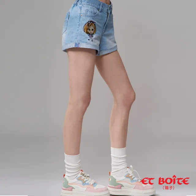 【BLUE WAY】女裝 娃娃無彈後鬆緊丹寧 短褲-ET BOiTE箱子