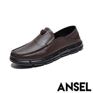 【ANSEL】真皮皮鞋 兩穿皮鞋/真皮頭層牛皮兩穿法設計經典休閒紳士鞋 皮鞋-男鞋(咖)
