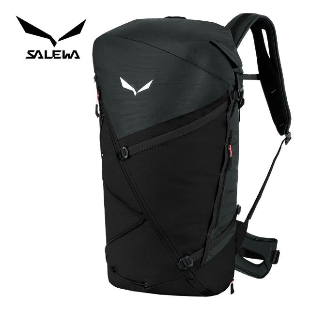 【SALEWA】Puez 32+5L Backpack 捲頂背包 黑色(運動背包 健行背包 多功能背包 機能後背包)