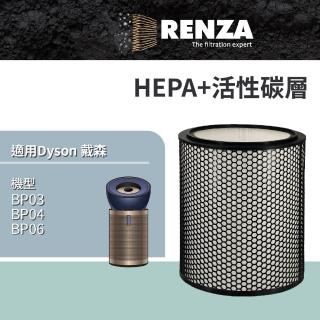 【RENZA】適用 Dyson 戴森 BP03 BP04 BP06 強效極靜甲醛偵測空氣清淨機(高效HEPA+活性碳濾網 濾芯 濾心)