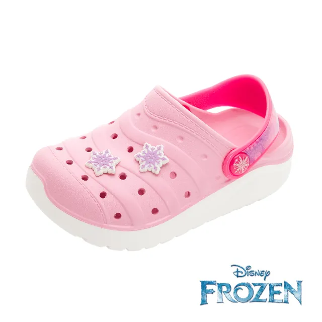 【Disney 迪士尼】童鞋 冰雪奇緣 園丁洞洞鞋 布希鞋/輕量 防水 好穿脫 台灣製 粉紅(FOKG41923)