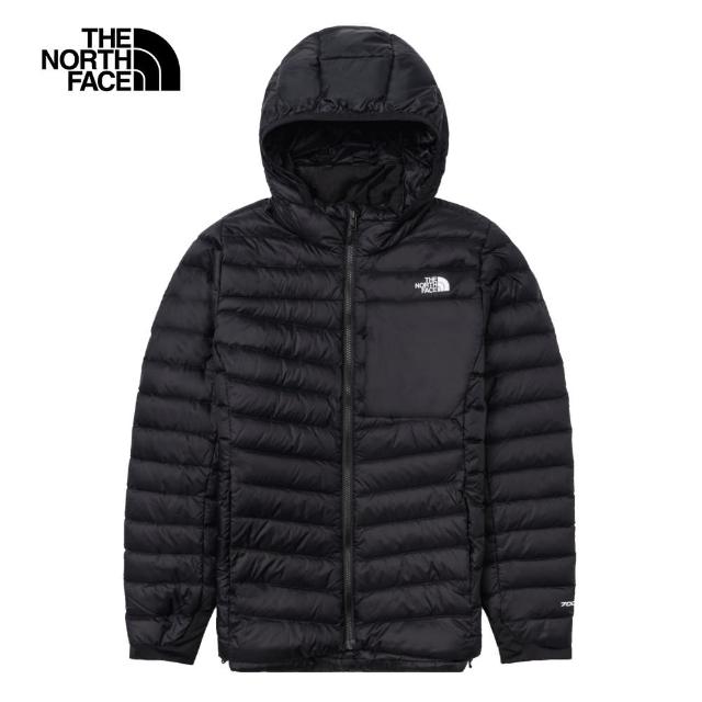 【The North Face 官方旗艦】北面女款黑色DWR防潑水保暖連帽羽絨外套｜89Y4JK3(700蓬鬆度)