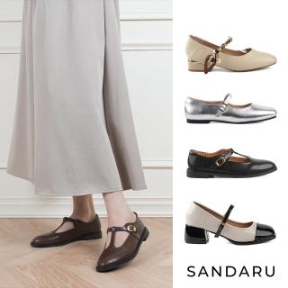 【SANDARU 山打努】甜美穿搭 瑪莉珍鞋 方頭鞋 尖頭鞋 平底鞋 低跟鞋 粗跟鞋(多款任選)