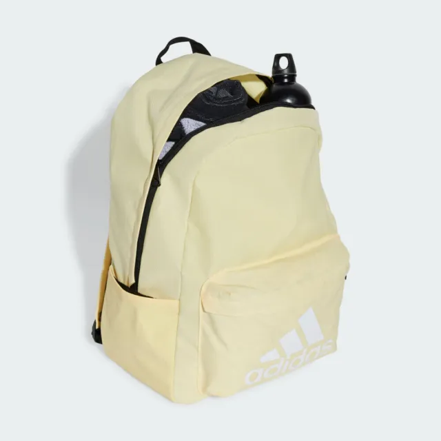 【adidas 愛迪達】CLSC BOS BP 後背包 雙肩背包 運動背包 書包 休閒 基本款 黃(JF0673)