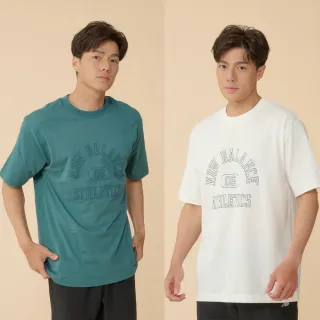 【NEW BALANCE】NB 棉質短T_男性_綠/白杏色_MT43504NUS_MT43504SST(美版 版型偏大)