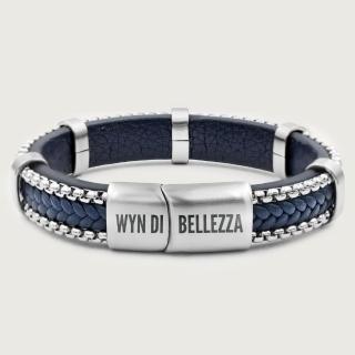 【WYN DI BELLEZZA】WYN 皮革編織手鍊 - 智慧 - 銀(男性手環)