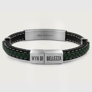 【WYN DI BELLEZZA】WYN 皮革編織手鍊 - 自信 - 綠(男性手環)