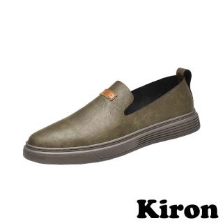 【Kiron】厚底休閒鞋/經典百搭休閒厚底樂福鞋-男鞋(卡其)