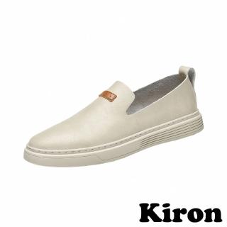 【Kiron】厚底休閒鞋/經典百搭休閒厚底樂福鞋-男鞋(米)