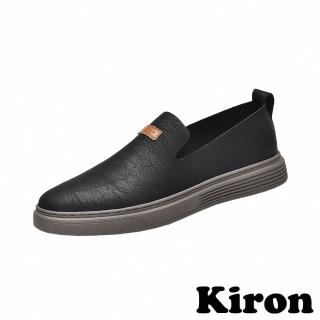 【Kiron】厚底休閒鞋/經典百搭休閒厚底樂福鞋-男鞋(黑)