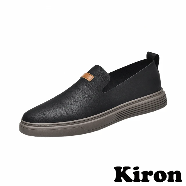 Kiron 厚底休閒鞋/經典百搭休閒厚底樂福鞋-男鞋(黑)