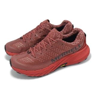 【MERRELL】越野跑鞋 Agility Peak 5 GTX 男鞋 紅 黑 防水 黃金大底 回彈 戶外 運動鞋(ML068185)