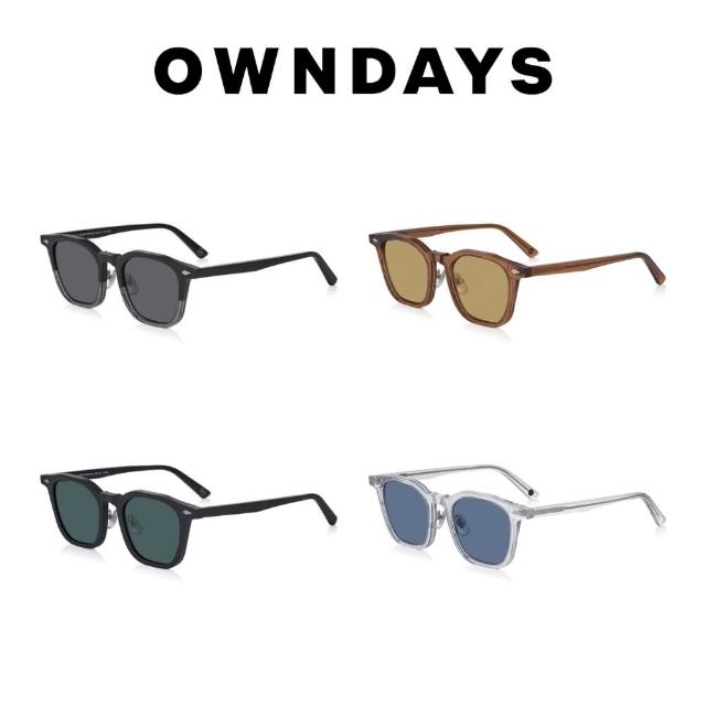 【OWNDAYS】時尚個性威靈頓框墨鏡(SUN8014B-3A)