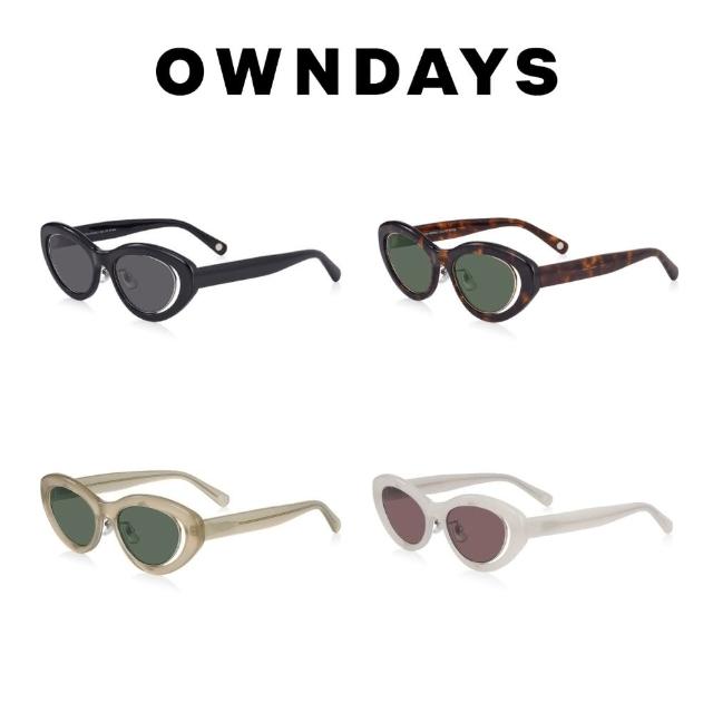 【OWNDAYS】時尚個性貓眼款墨鏡(SUN8016B-3A)