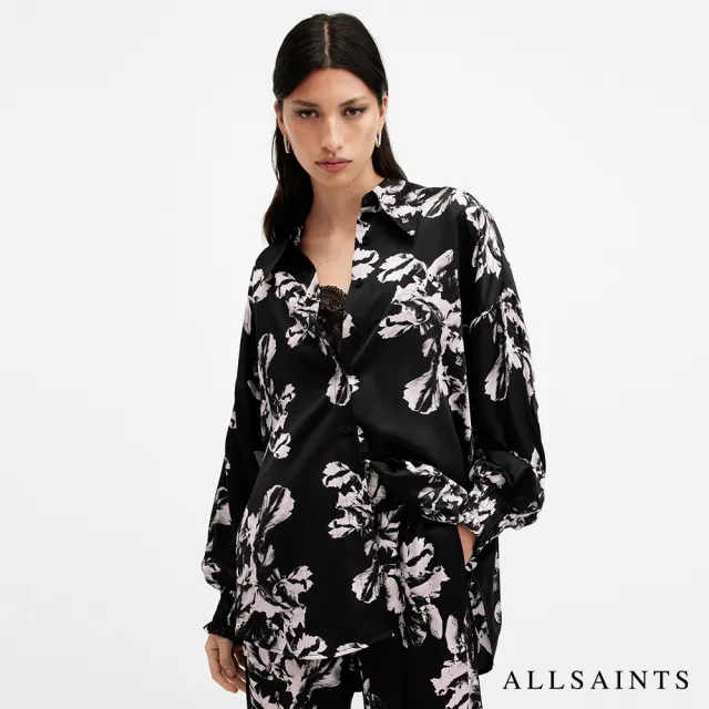 【ALLSAINTS】CHARLI 真絲印花花卉寬鬆襯衫 W010PB(舒適版型)