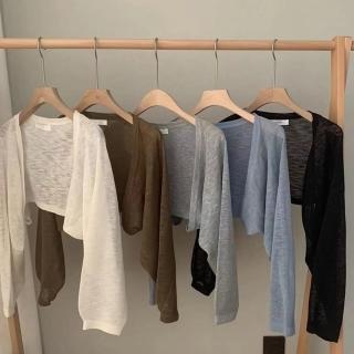 【D.studio】韓版法式小坎肩冰絲針織外套(上衣女裝衣服外套短版外套薄外套罩衫防曬外套小外套 J339)