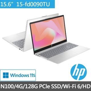 【HP 惠普】獨家滑鼠組★15吋 Processor N100 輕薄筆電(超品/15-fd0090TU/4G/128G SSD/Win11/星河銀)