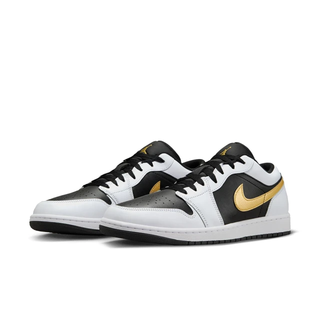 NIKE 耐吉NIKE 耐吉 休閒鞋 男鞋 運動鞋 喬丹 AJ1 AIR JORDAN 1 LOW 黑白金 553558-172