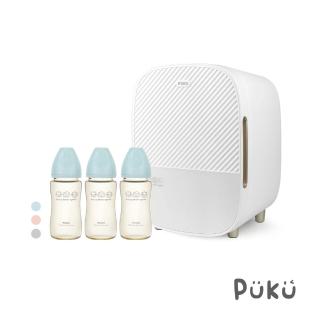 【PUKU 藍色企鵝】Roomy高效智慧紫外線烘乾消毒鍋(含PPSU寬口奶瓶330ml*3)