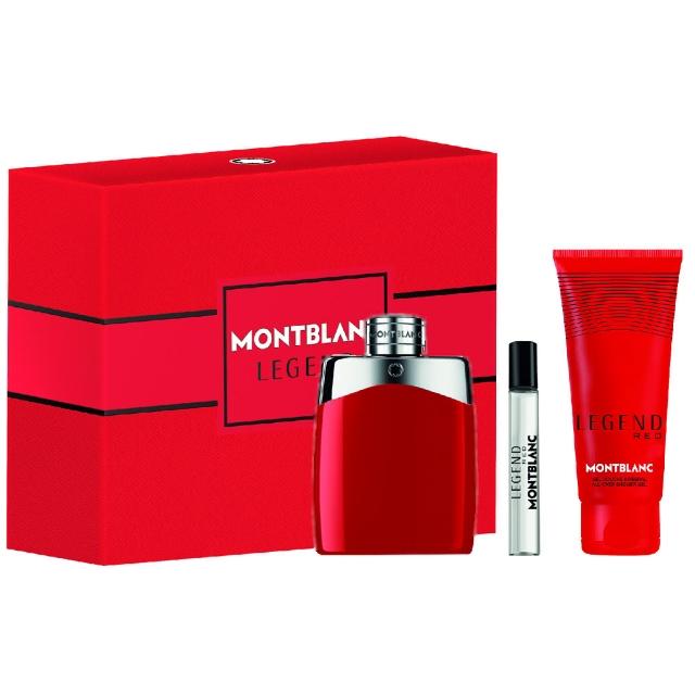 【MONTBLANC 萬寶龍】Montblanc Legend Red 傳奇烈紅淡香精禮盒(100ml+7.5ml+100ml 專櫃公司貨)