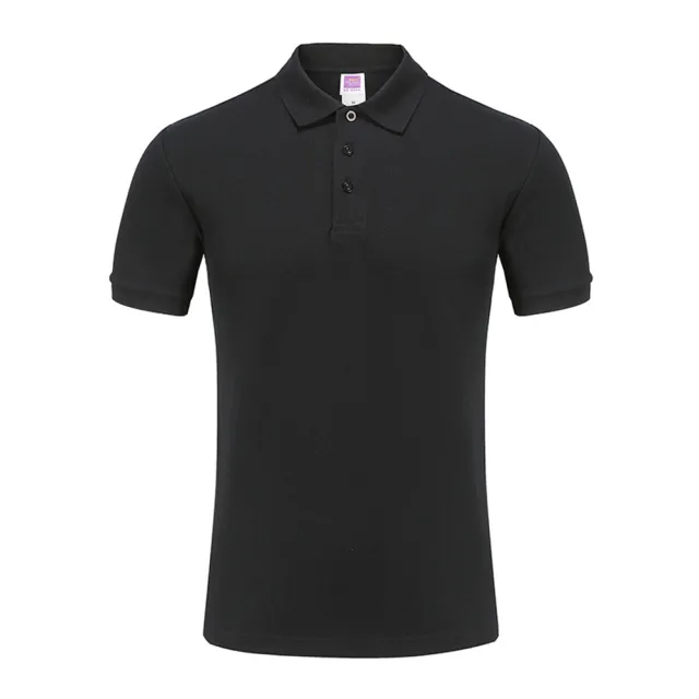 【LEESA】全棉POLO\上衣\襯衫領\POLO衫\翻領短袖\黑色POLO衫\素面POLO\團衣\上班穿搭\情侶
