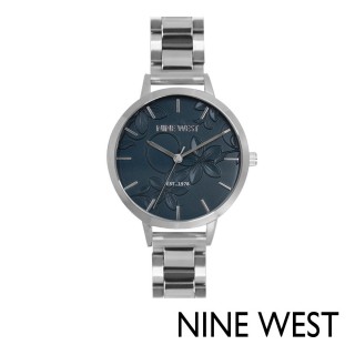 【NINE WEST 官方直營】Anagalis綻放系列鋼鍊腕錶/手錶-NW23938-07X(靜謐藍)